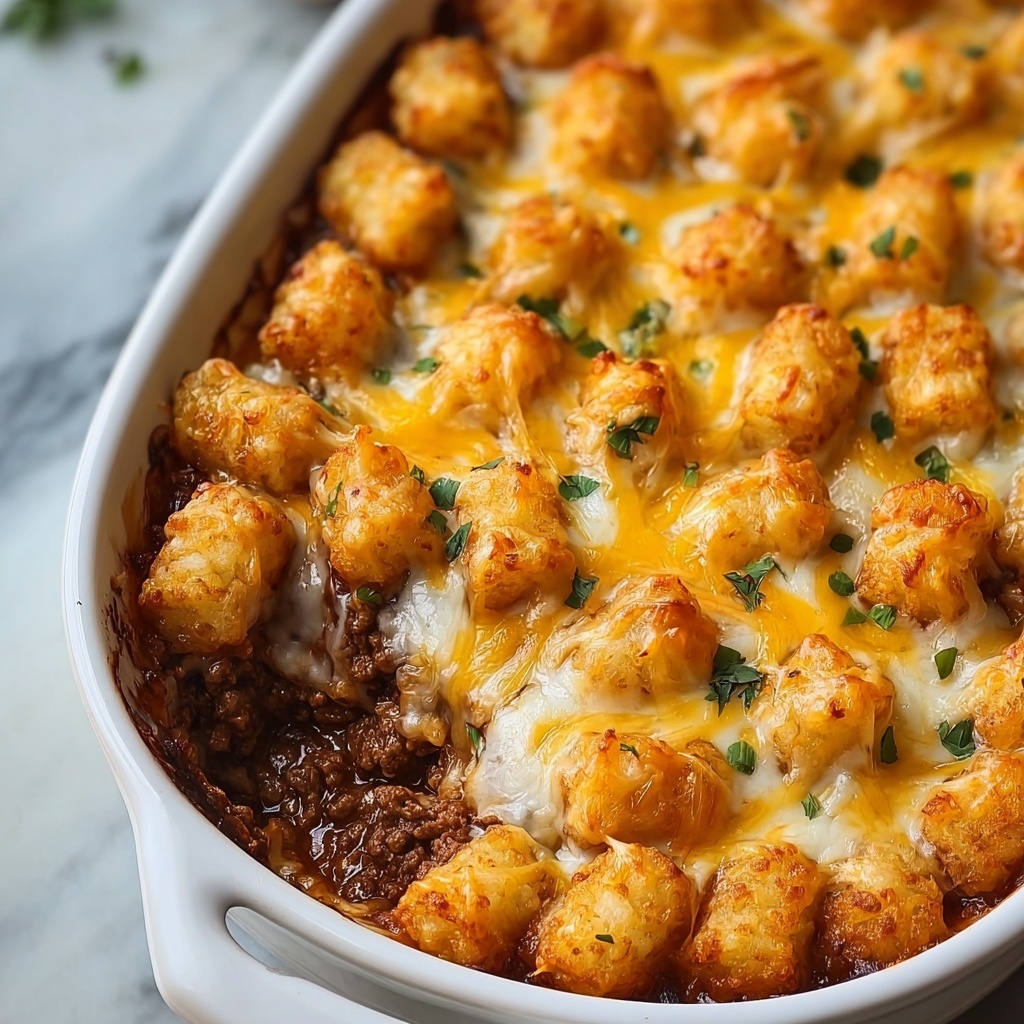 Tater Tot Casserole with Ground Beef and Cheddar Recipe - Recipe Image