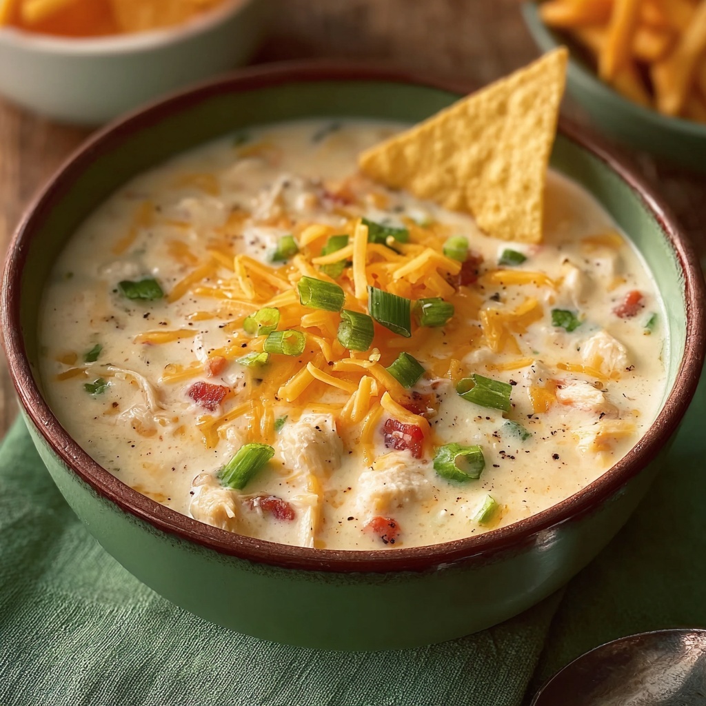 Creamy Queso Soup with Ground Beef, Green Chiles, and Cheddar Recipe - Recipe Image