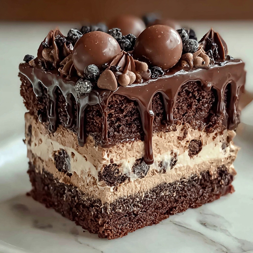 Cookie Dough Brownie Cake Recipe - Recipe Image