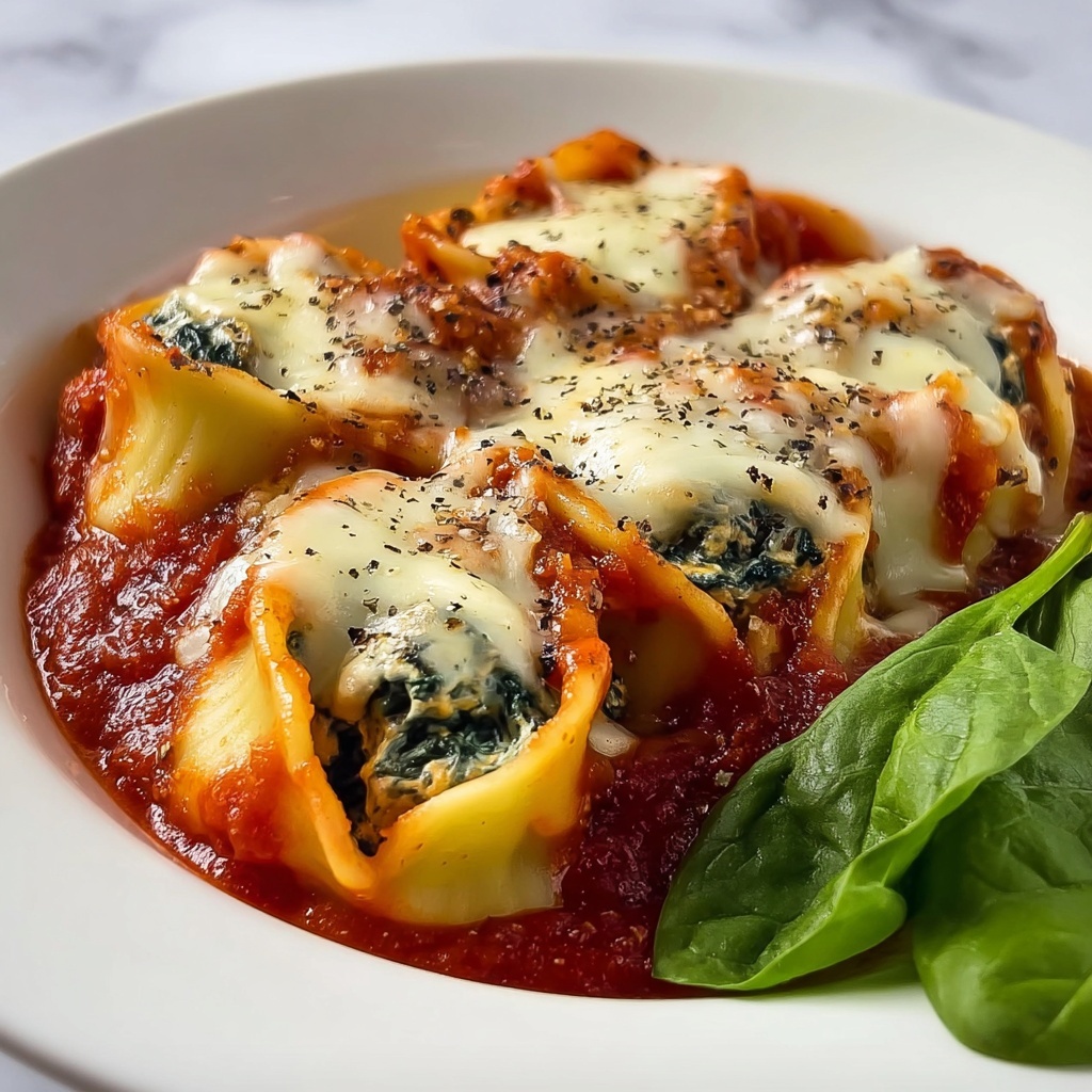 Cheese Tortellini Baked Casserole with Spinach and Marinara Recipe - Recipe Image
