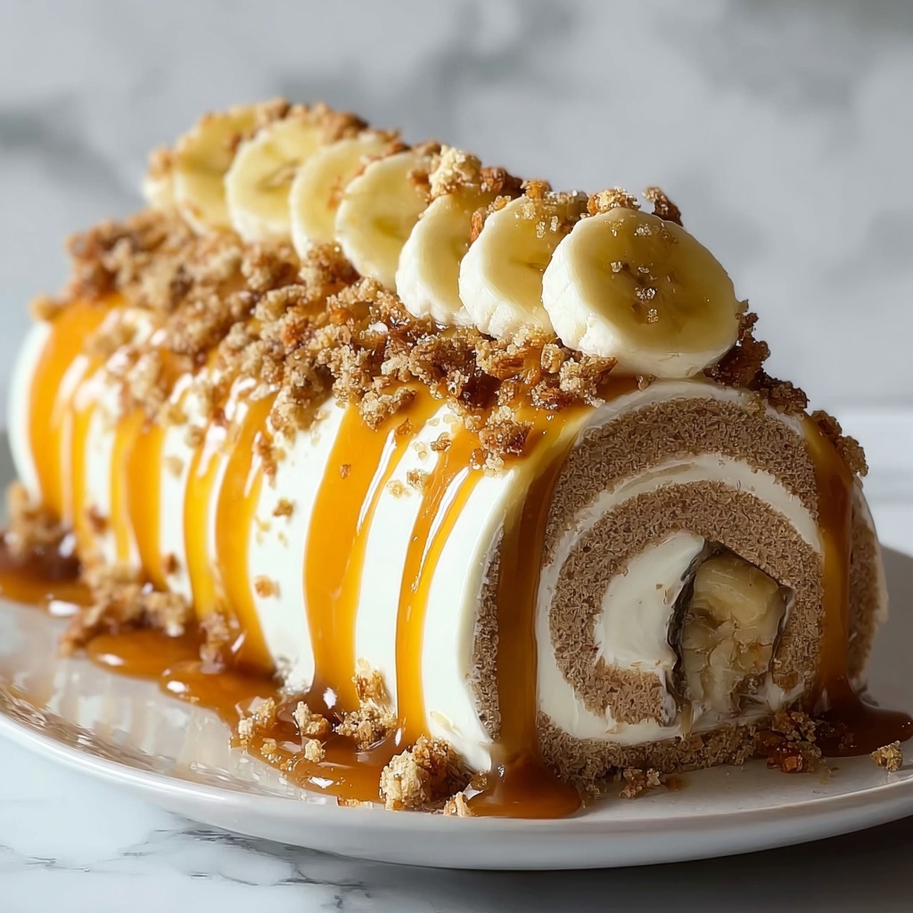 Banana Caramel Roll Cake Recipe - Recipe Image