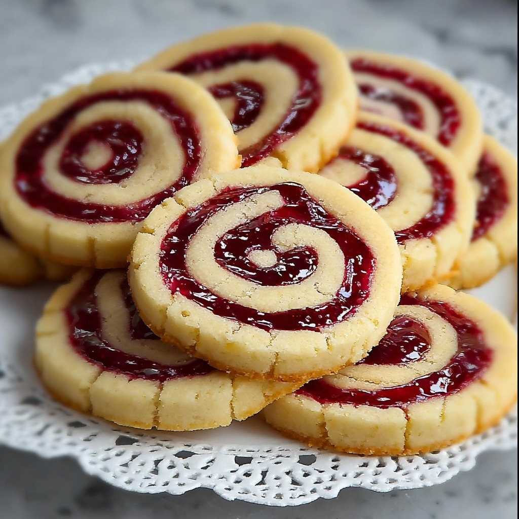Raspberry Swirl Shortbread Cookies Recipe - Recipe Image