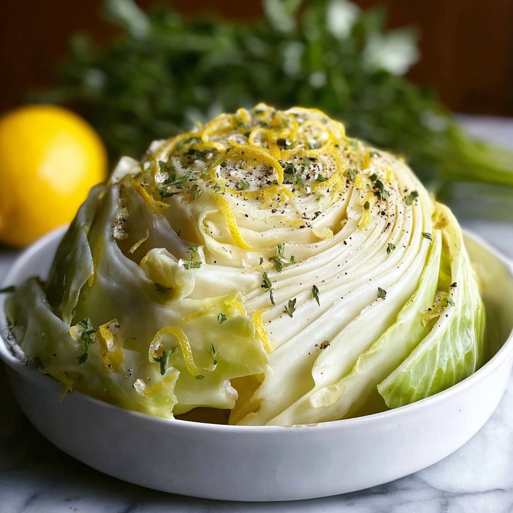 Slow Cooker Garlic Parmesan Whole Cabbage with Lemon Butter Recipe - Recipe Image