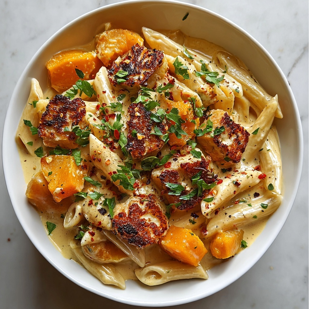 Butternut Squash Pasta with Creamy Sauce and Garlic Recipe - Recipe Image