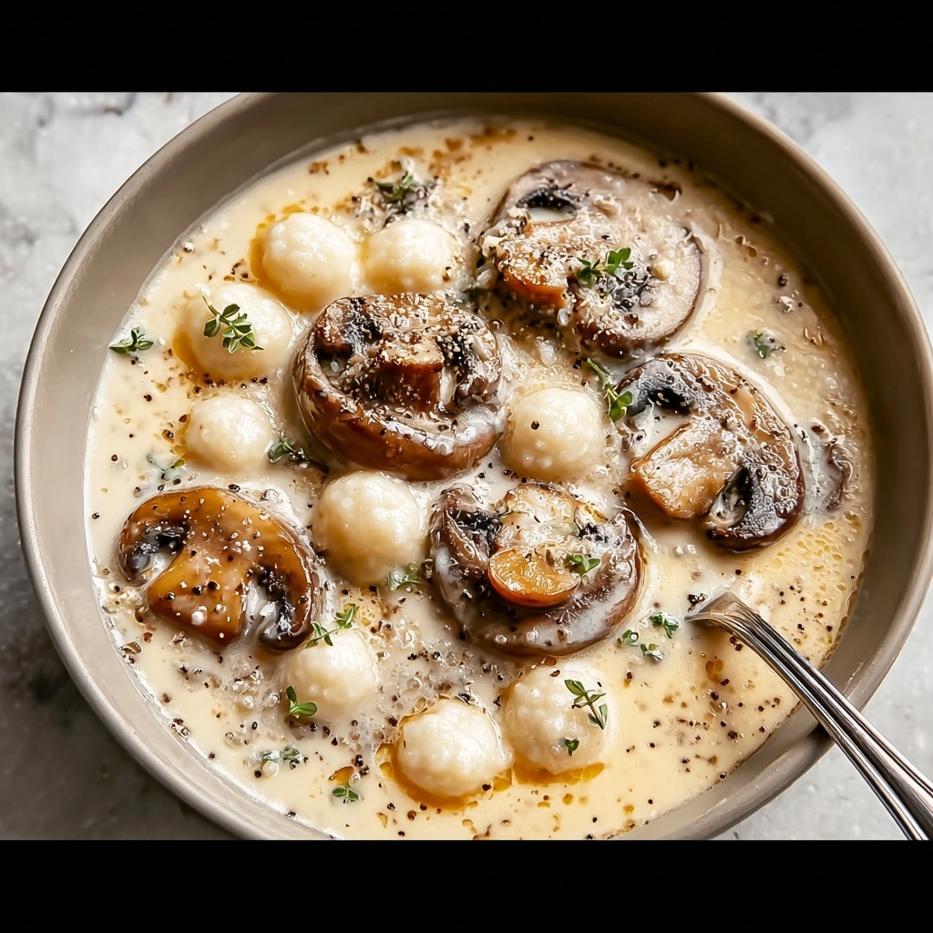 Creamy Mushroom & Pearl Couscous Soup Recipe - Recipe Image