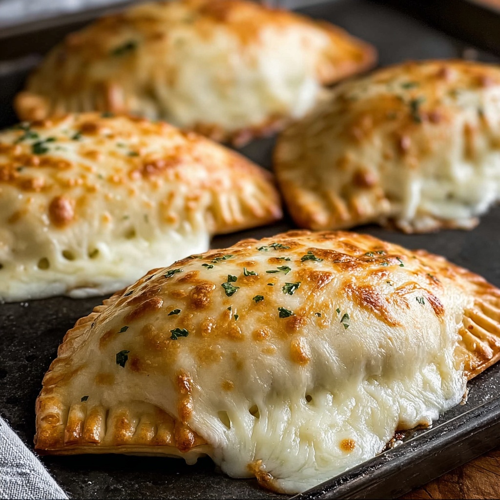 Heavenly Baked Chicken Alfredo Calzones Recipe - Recipe Image