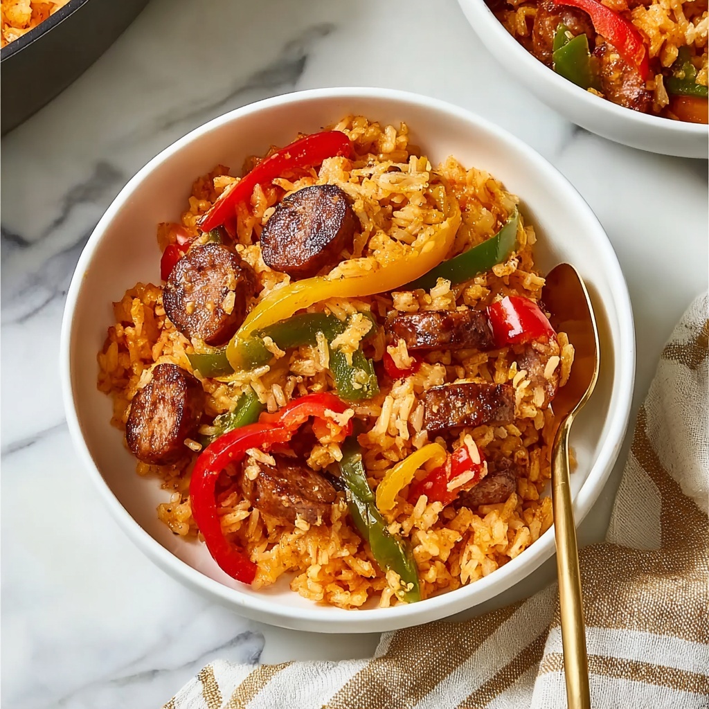 Smoked Sausage and Peppers with Rice Recipe - Recipe Image