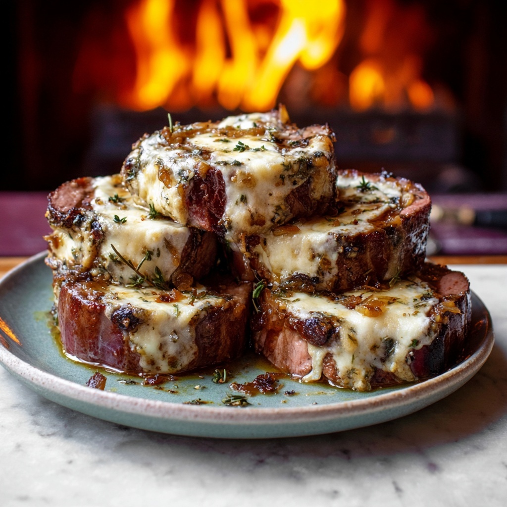 French Onion Steak Pinwheels Recipe - Recipe Image