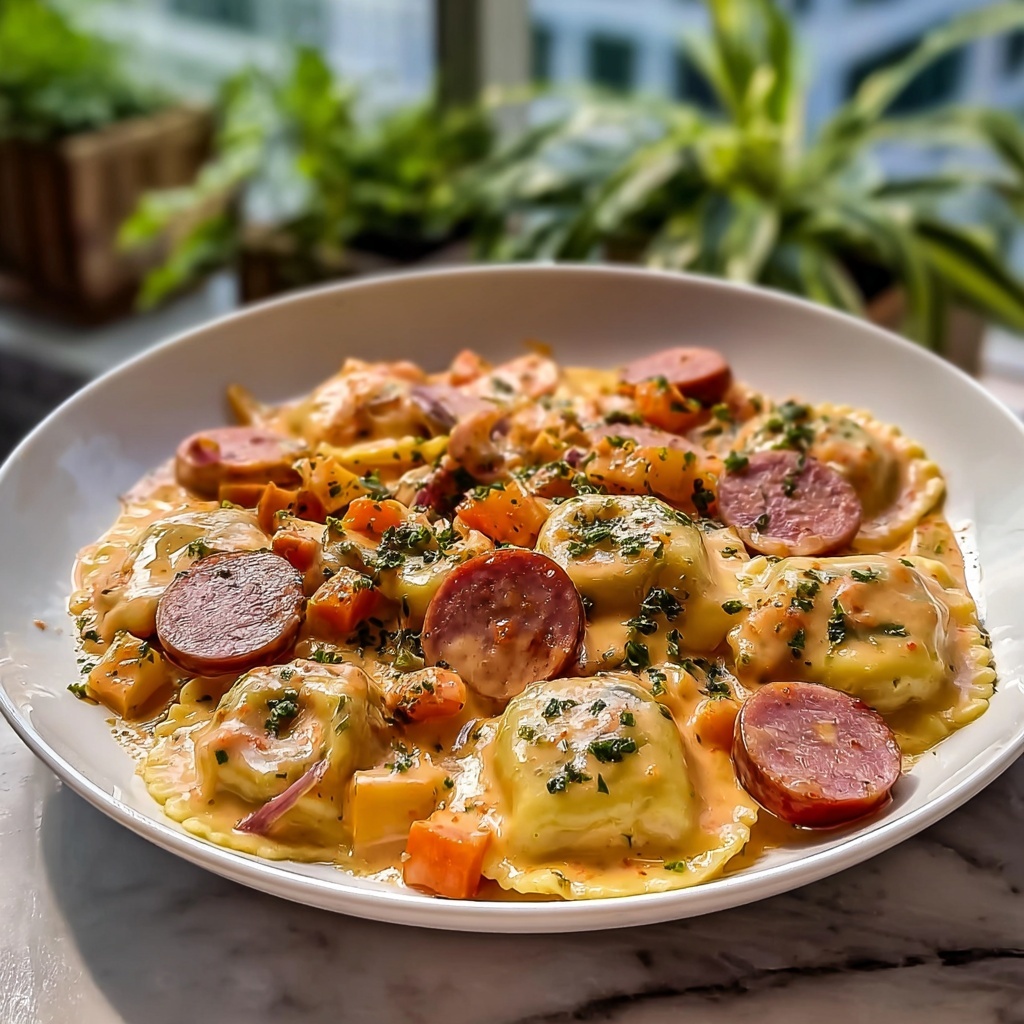 Crockpot Pierogi Casserole with Kielbasa Recipe - Recipe Image