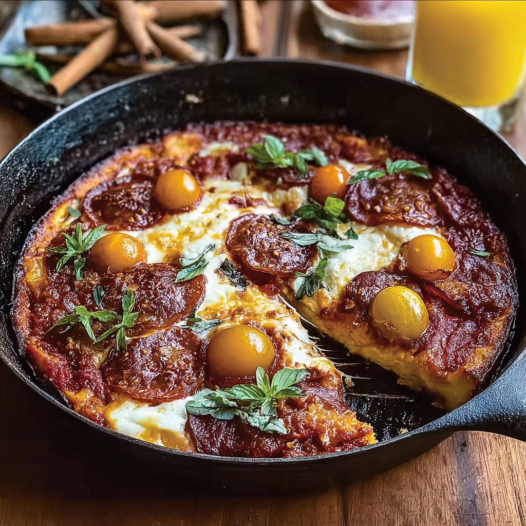 Skillet Cheesy Pizza Chicken Recipe - Recipe Image