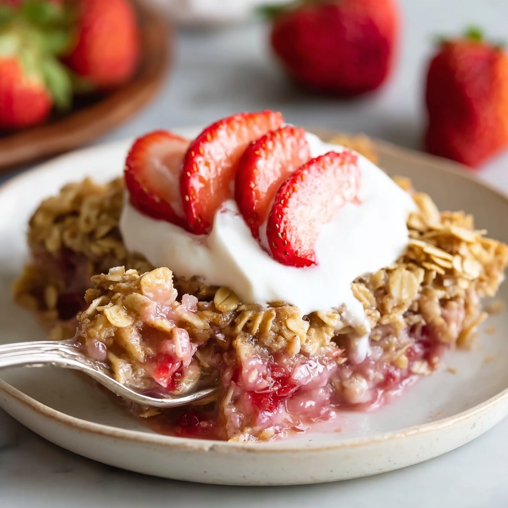 Strawberry Rhubarb Baked Oatmeal Recipe - Recipe Image