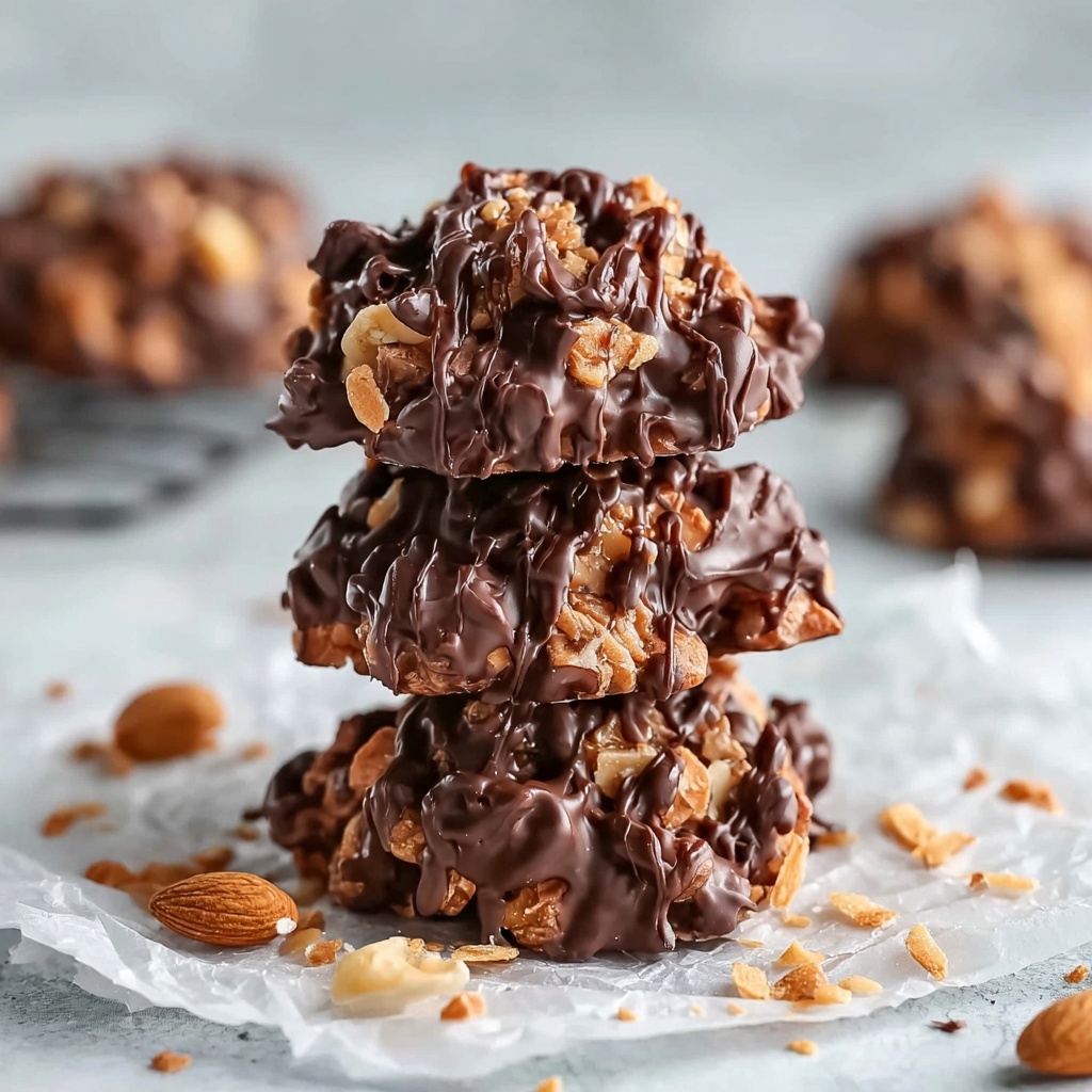 No-Bake Chocolate Peanut Butter Haystack Cookies Recipe - Recipe Image