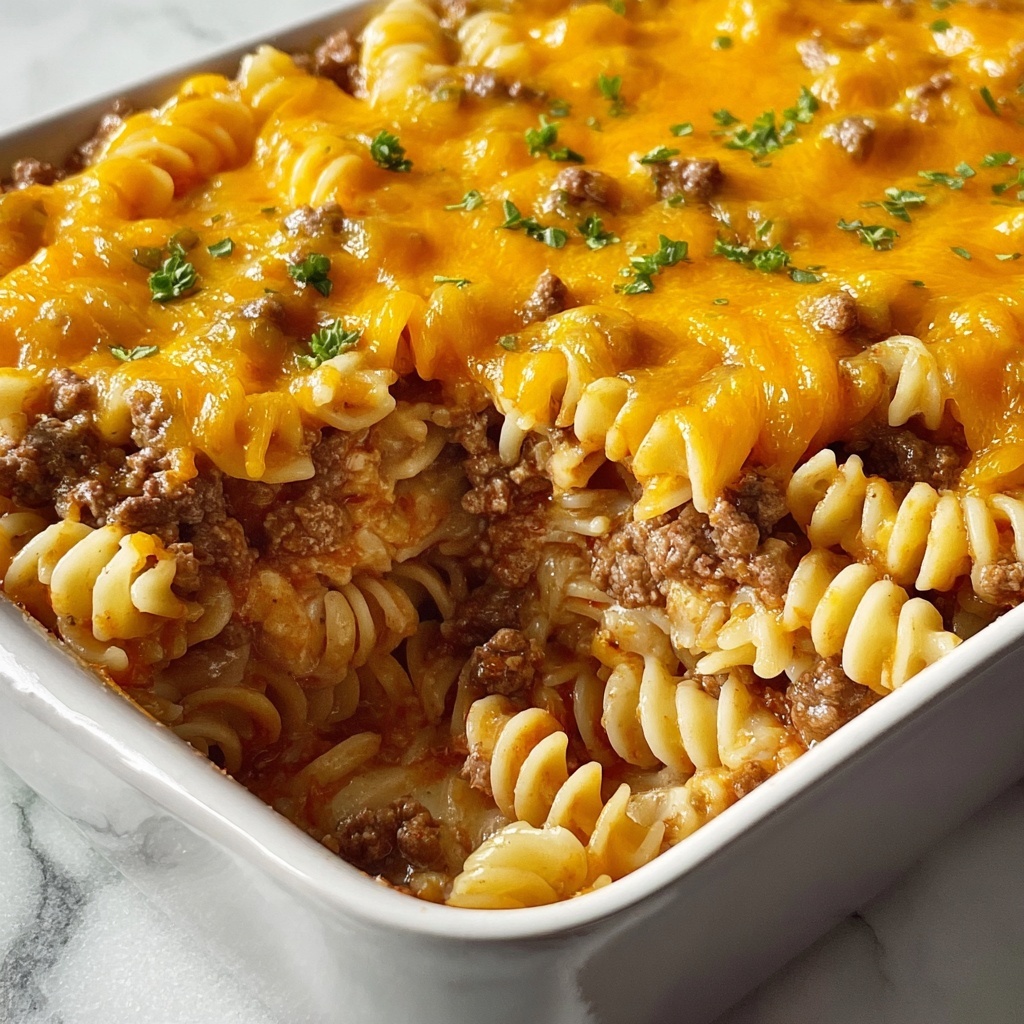 Loaded Cowboy Cheeseburger Casserole Recipe - Recipe Image