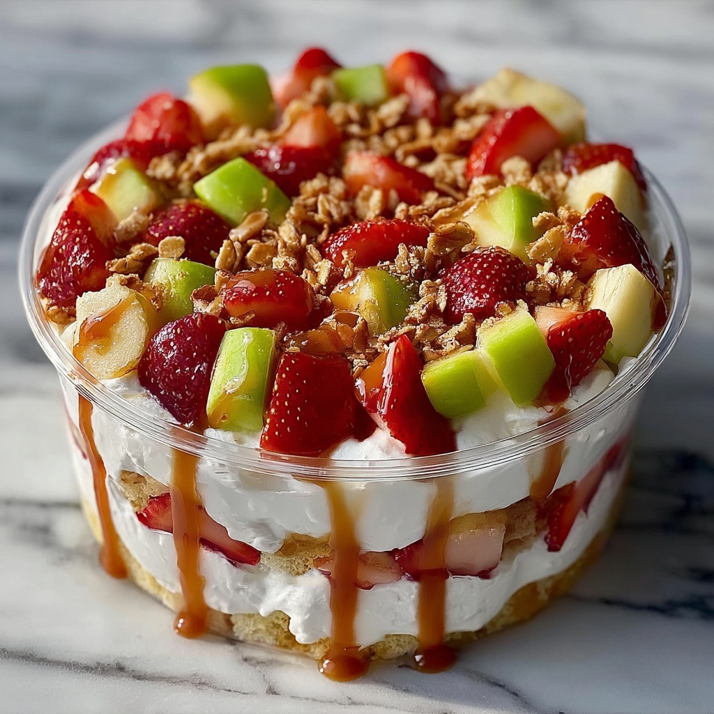 Cheesecake Fruit Salad with Caramel Drizzle Recipe - Recipe Image