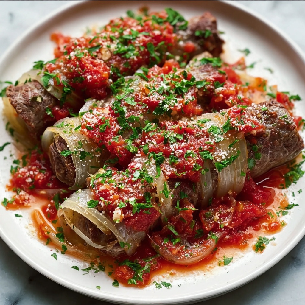 Traditional Italian Beef Braciole (Involtini) in Tomato Sauce Recipe - Recipe Image