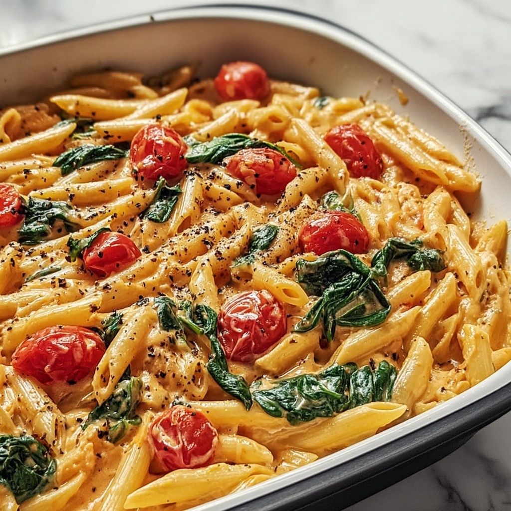 Delicious Spinach Tomato Pasta Recipe - Recipe Image
