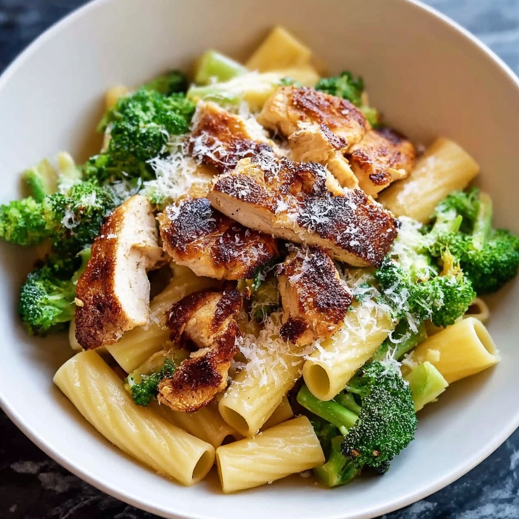 Parmesan Chicken Florentine and Broccoli Pasta Recipe - Recipe Image