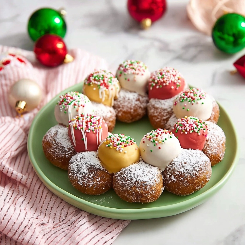 Donut Hole Christmas Wreath Recipe - Recipe Image