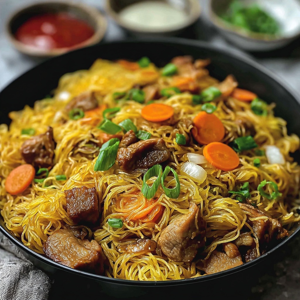 Filipino Pancit Canton with Chicken and Shrimp Recipe - Recipe Image