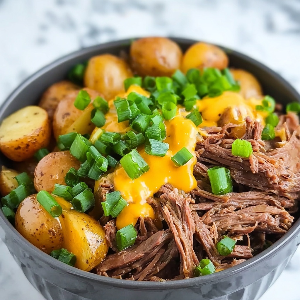 Crockpot Loaded Steak and Potato Bake Recipe - Recipe Image