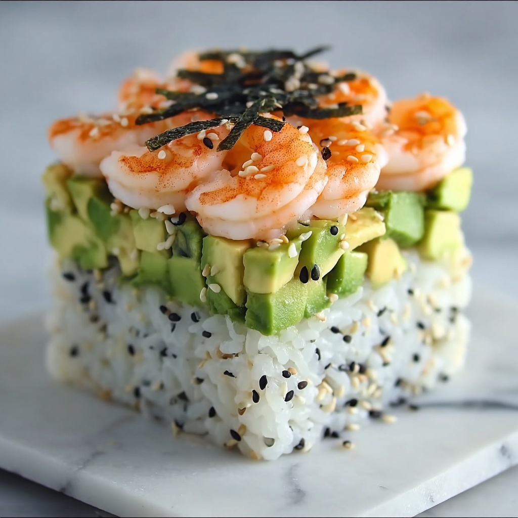 Spicy Shrimp Sushi Stacks Recipe - Recipe Image