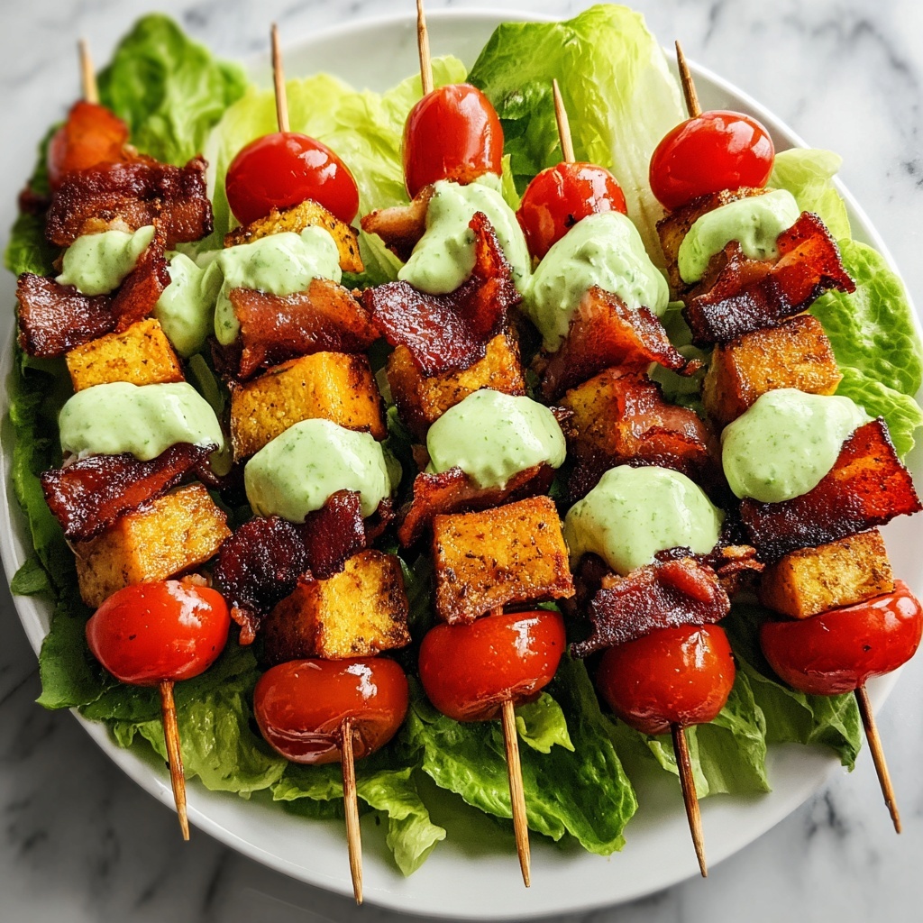 BLT Skewers with Avocado Sauce Recipe - Recipe Image