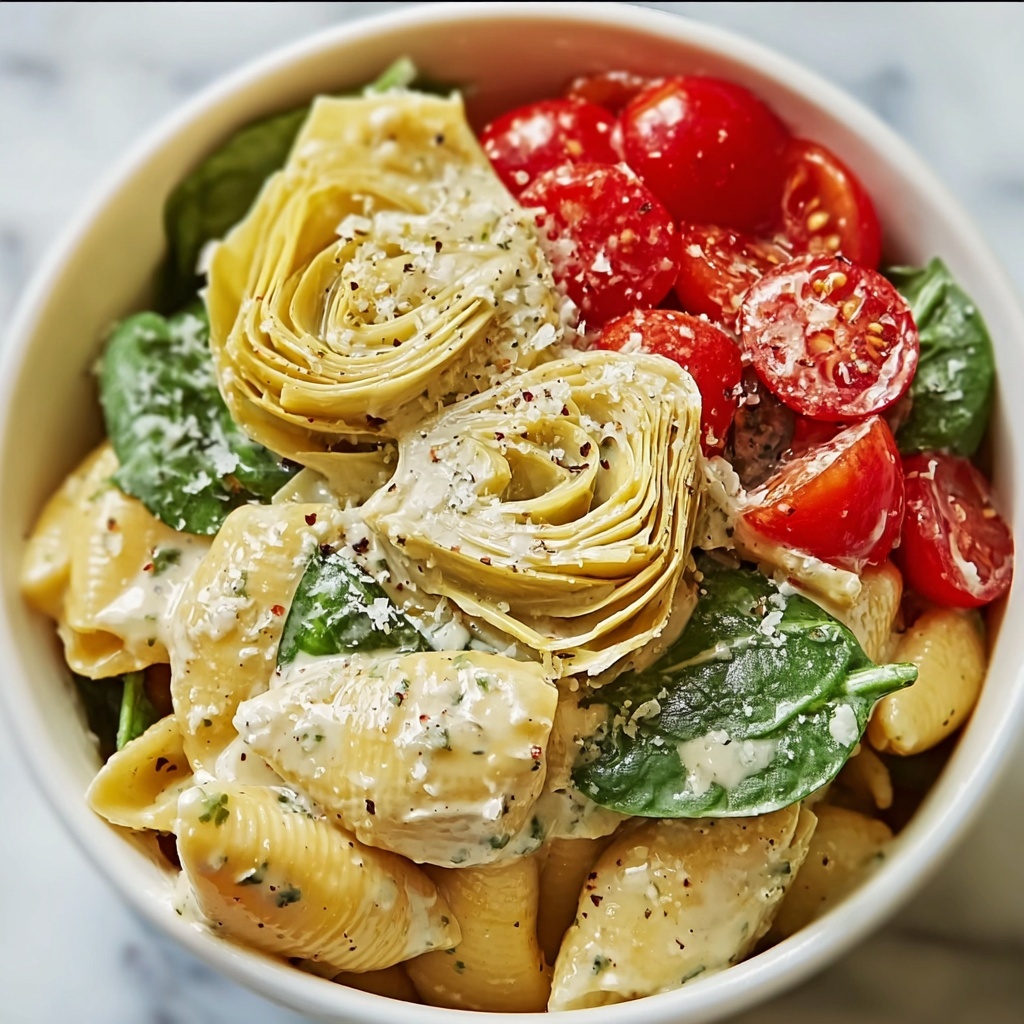 Artichoke & Spinach Pasta Salad Recipe - Recipe Image
