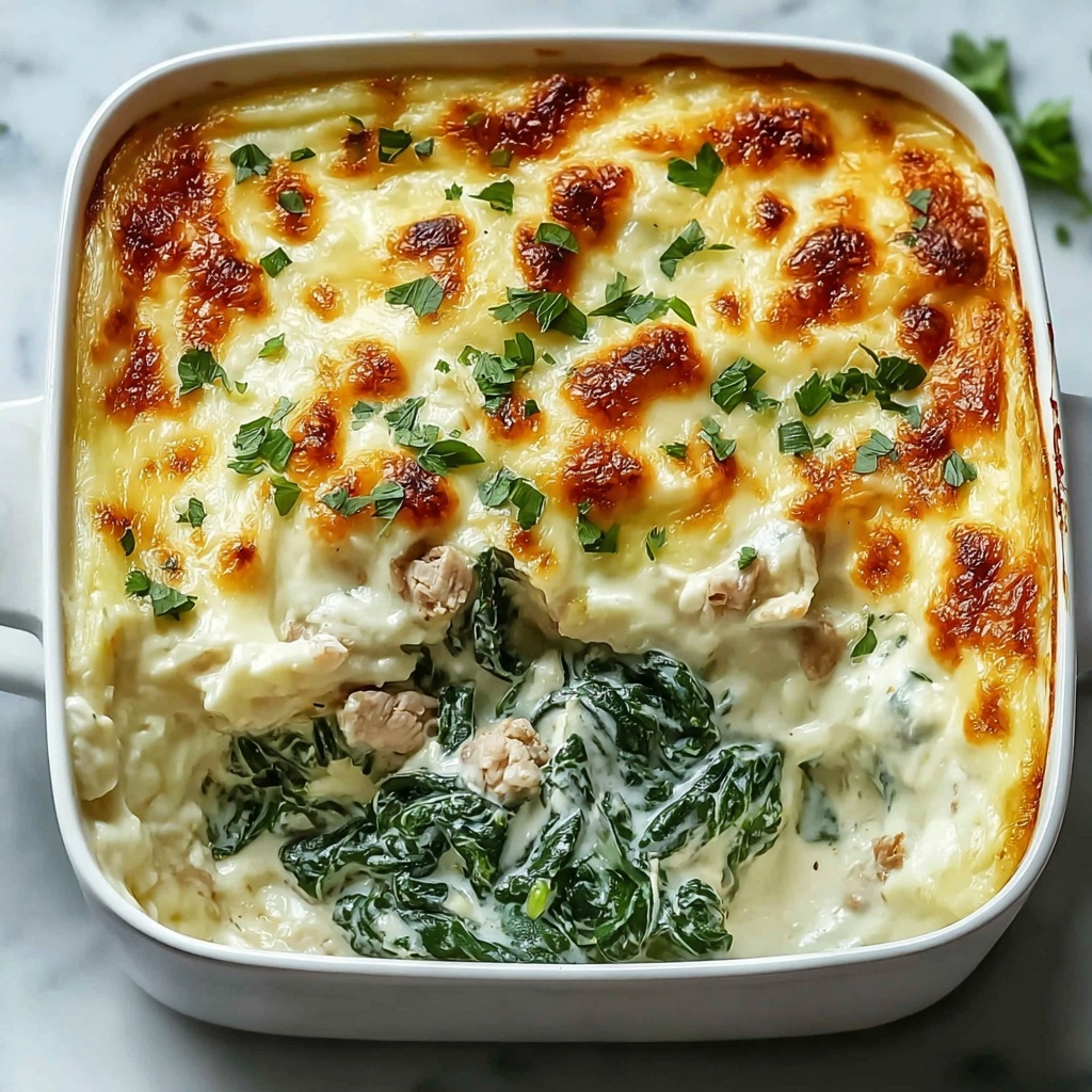 Creamy Chicken and Spinach Casserole Recipe - Recipe Image