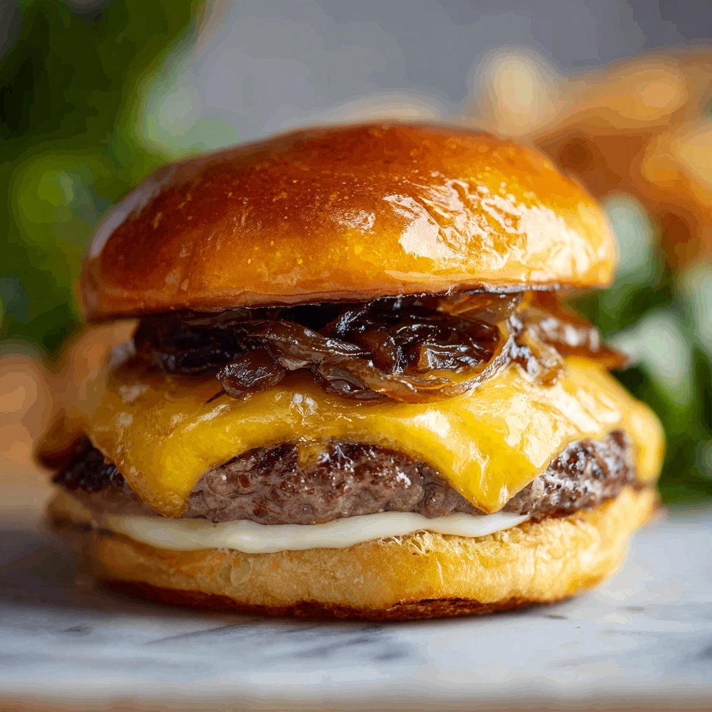Garlicky Onion Smash Burger Recipe - Recipe Image