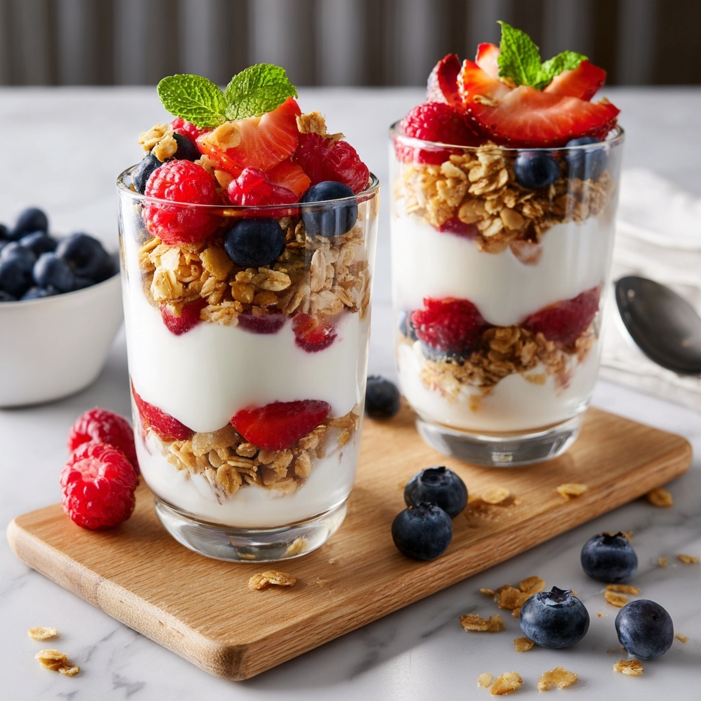 Berry Parfait with Yogurt and Granola Recipe - Recipe Image
