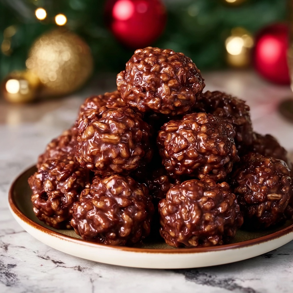 Christmas Chocolate Rice Krispie Balls Recipe - Recipe Image