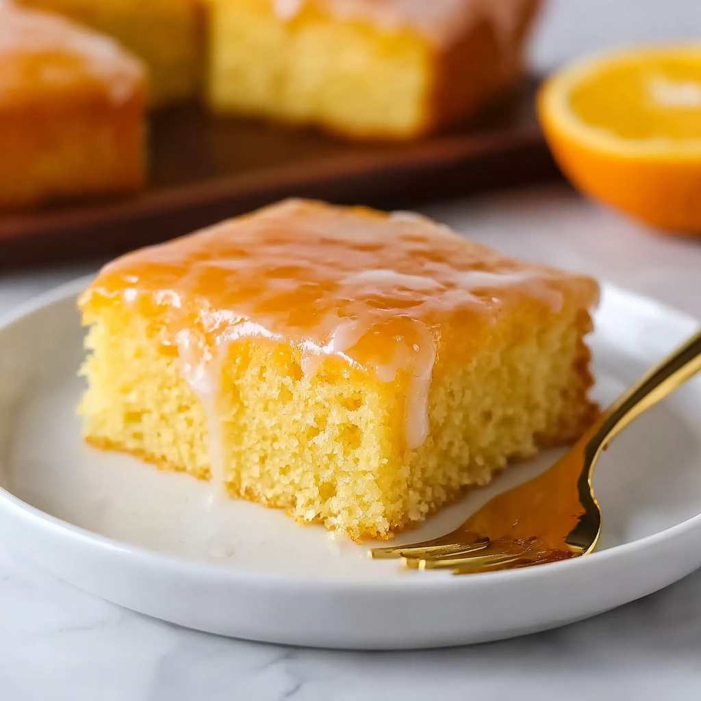 Orange Jello Cake With Orange Glaze Recipe - Recipe Image