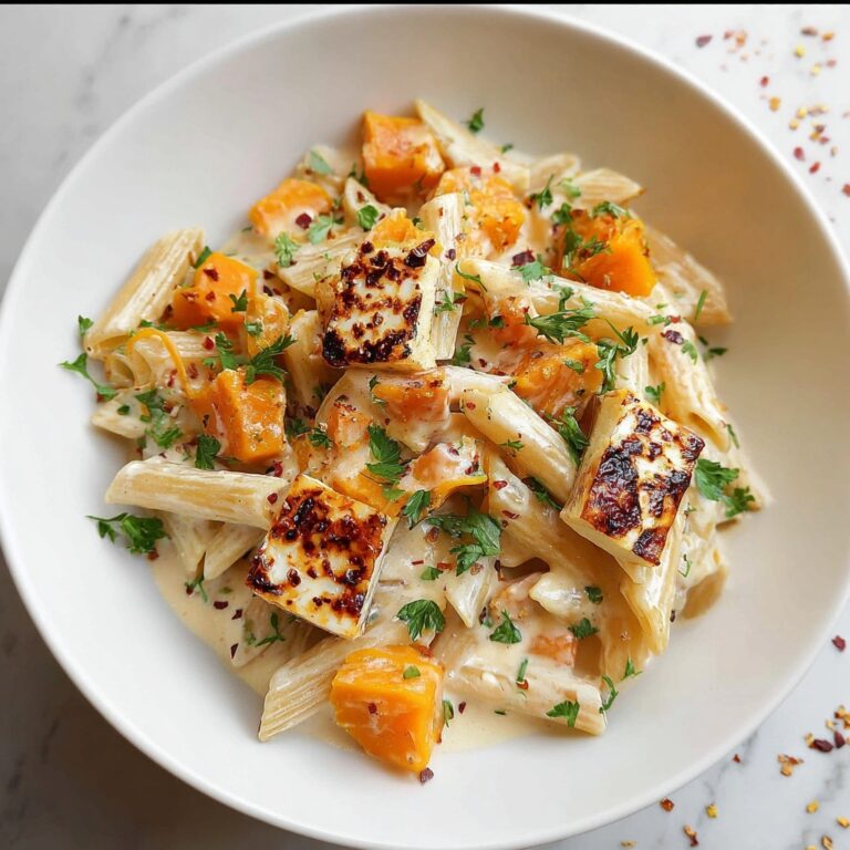 Butternut Squash Pasta with Creamy Sauce and Garlic Recipe