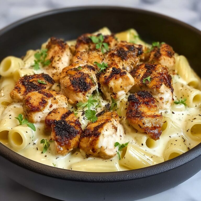 Creamy Garlic Butter Chicken and Rigatoni in Parmesan Sauce Recipe