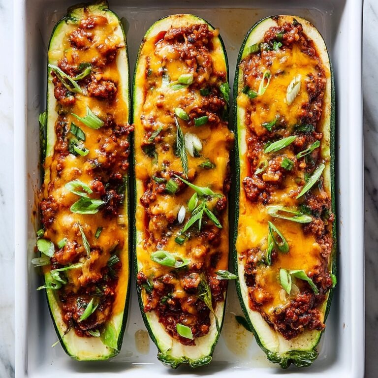 Cheesy BBQ Chicken Stuffed Zucchini Boats Recipe