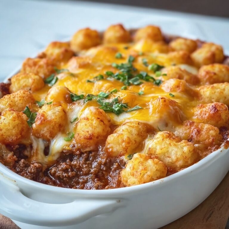 Tater Tot Casserole with Ground Beef and Cheddar Recipe