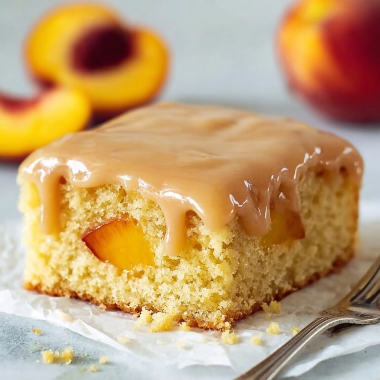 Brown Sugar Peach Cake with Creamy Brown Sugar Frosting Recipe