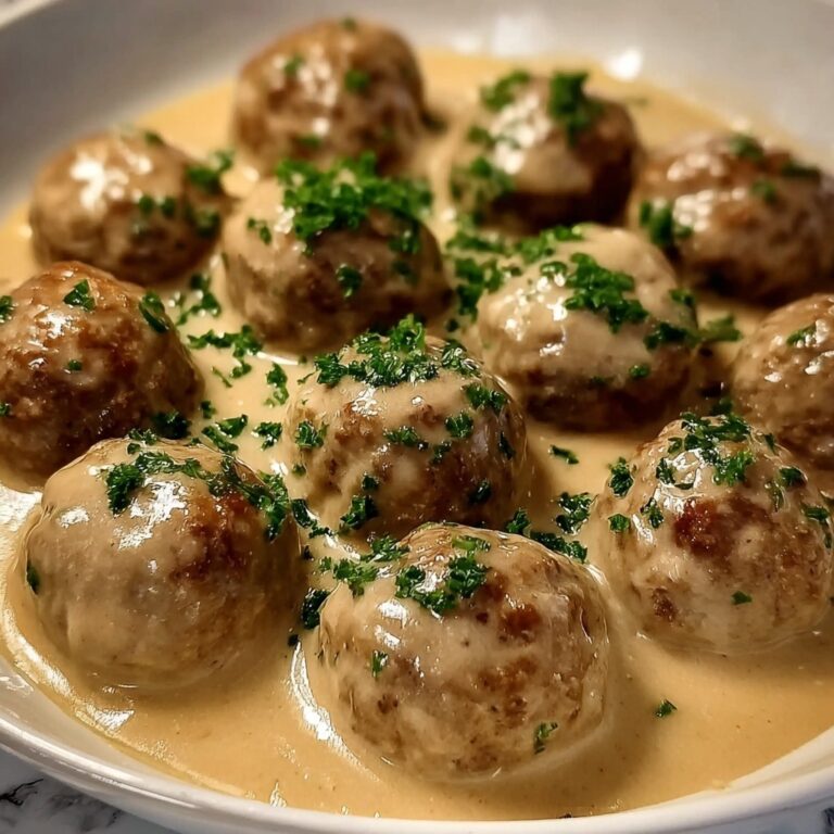 Creamy Swedish Meatballs with Rich Onion and Parmesan Sauce Recipe