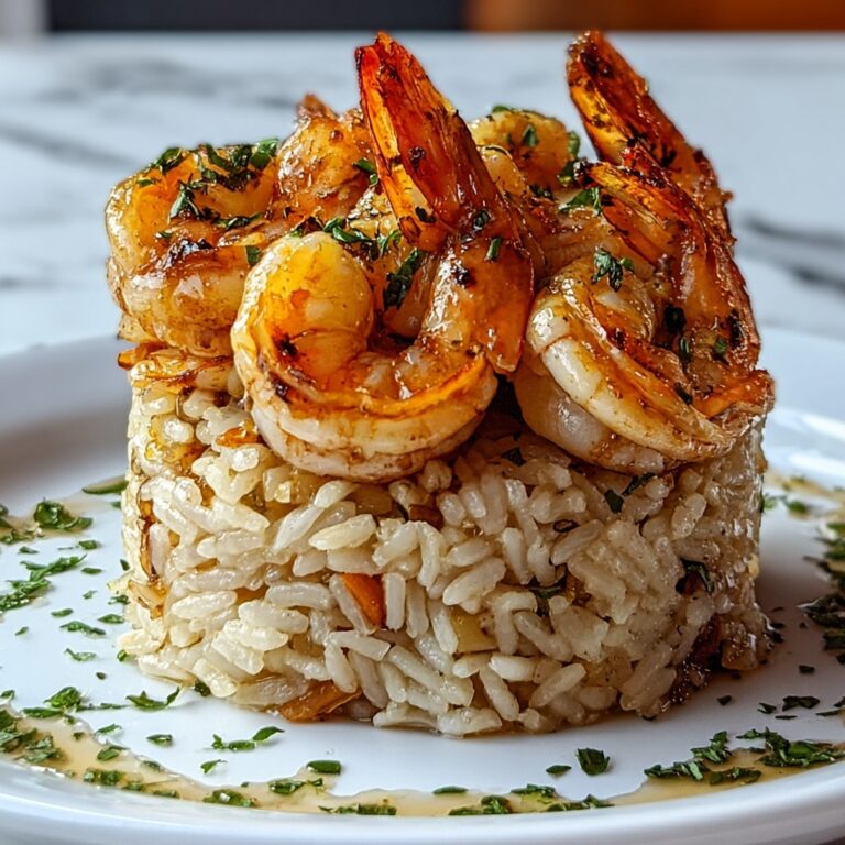 Garlic Butter Shrimp and Rice Stack Recipe