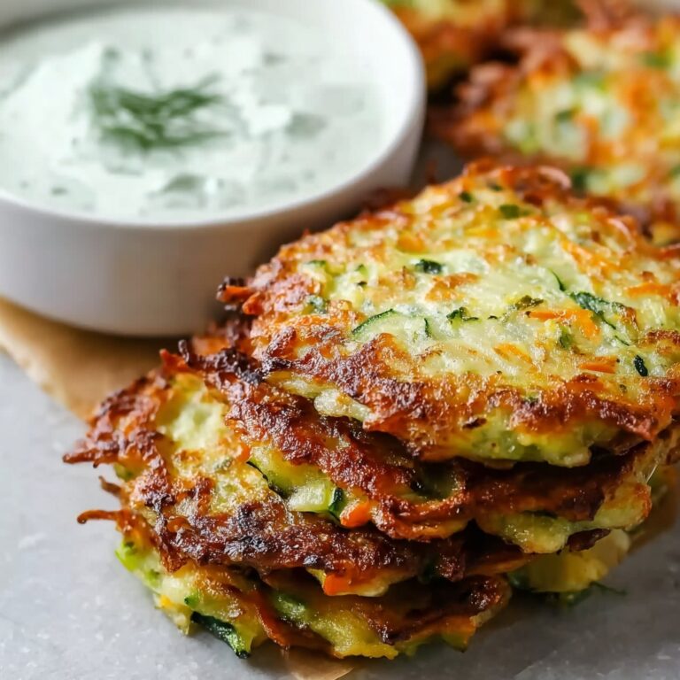 Crispy Vegetable Fritters with Creamy Garlic Tzatziki Recipe
