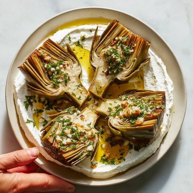 Artichokes on Whipped Ricotta with Herb Gremolata Recipe