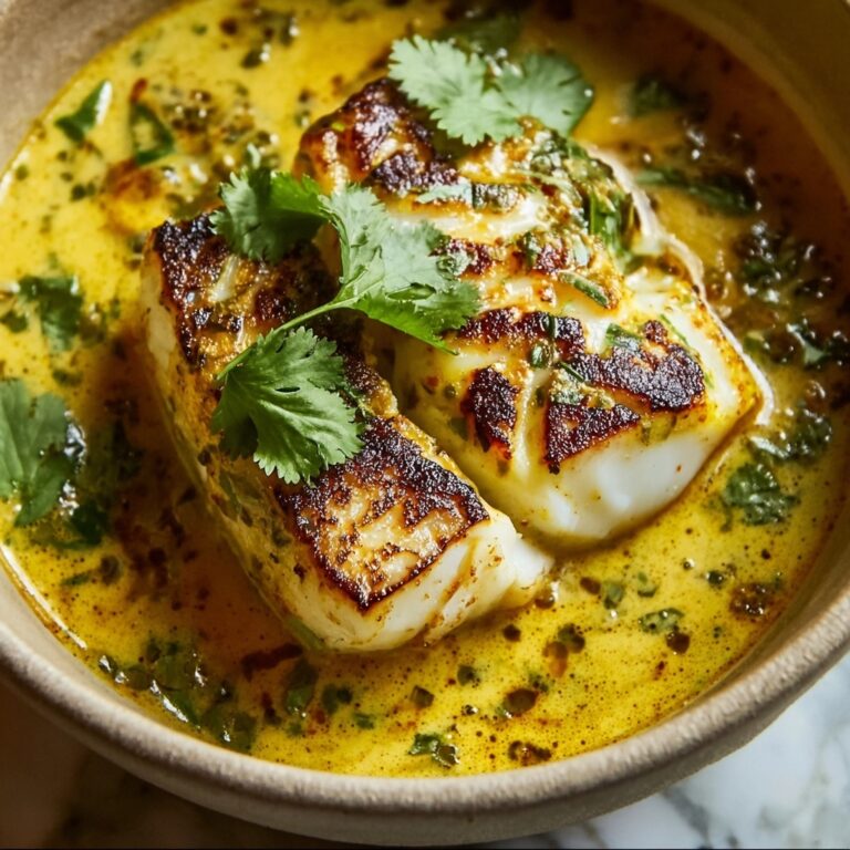 South Indian Coconut Cod Curry with Saffron Butter Recipe