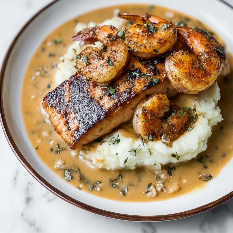 Cajun Salmon and Shrimp with Creamy Monterey Jack Sauce Recipe