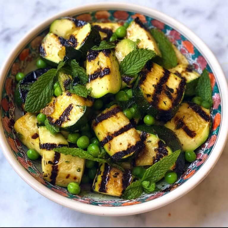 Grilled Zucchini, Halloumi & Pea Salad with Mint, Dijon & Lemon Recipe