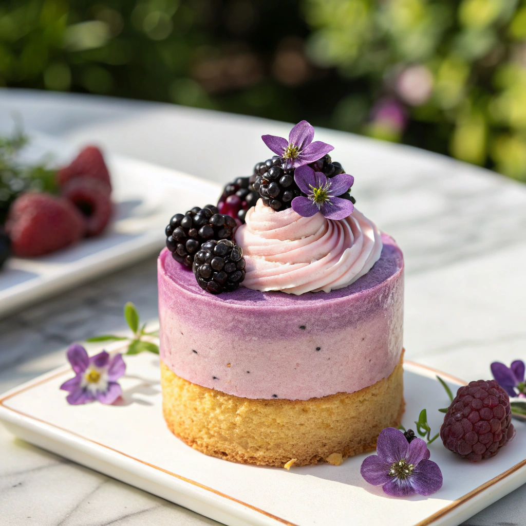 Luscious Blackberry Lavender Cheesecakes Recipe - Recipe Image