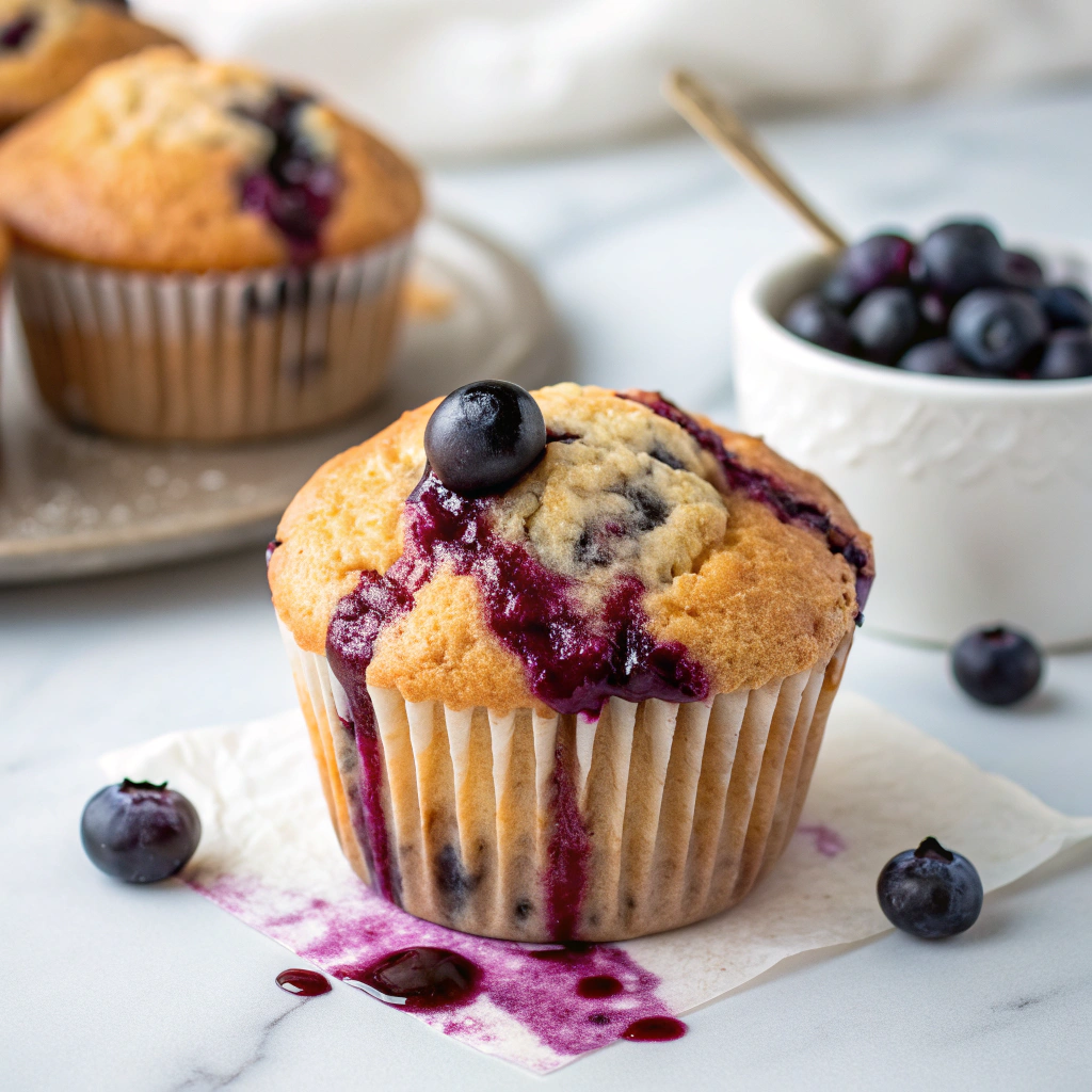 Blueberry Muffins with Lemon Zest and Sugar Topping Recipe - Recipe Image