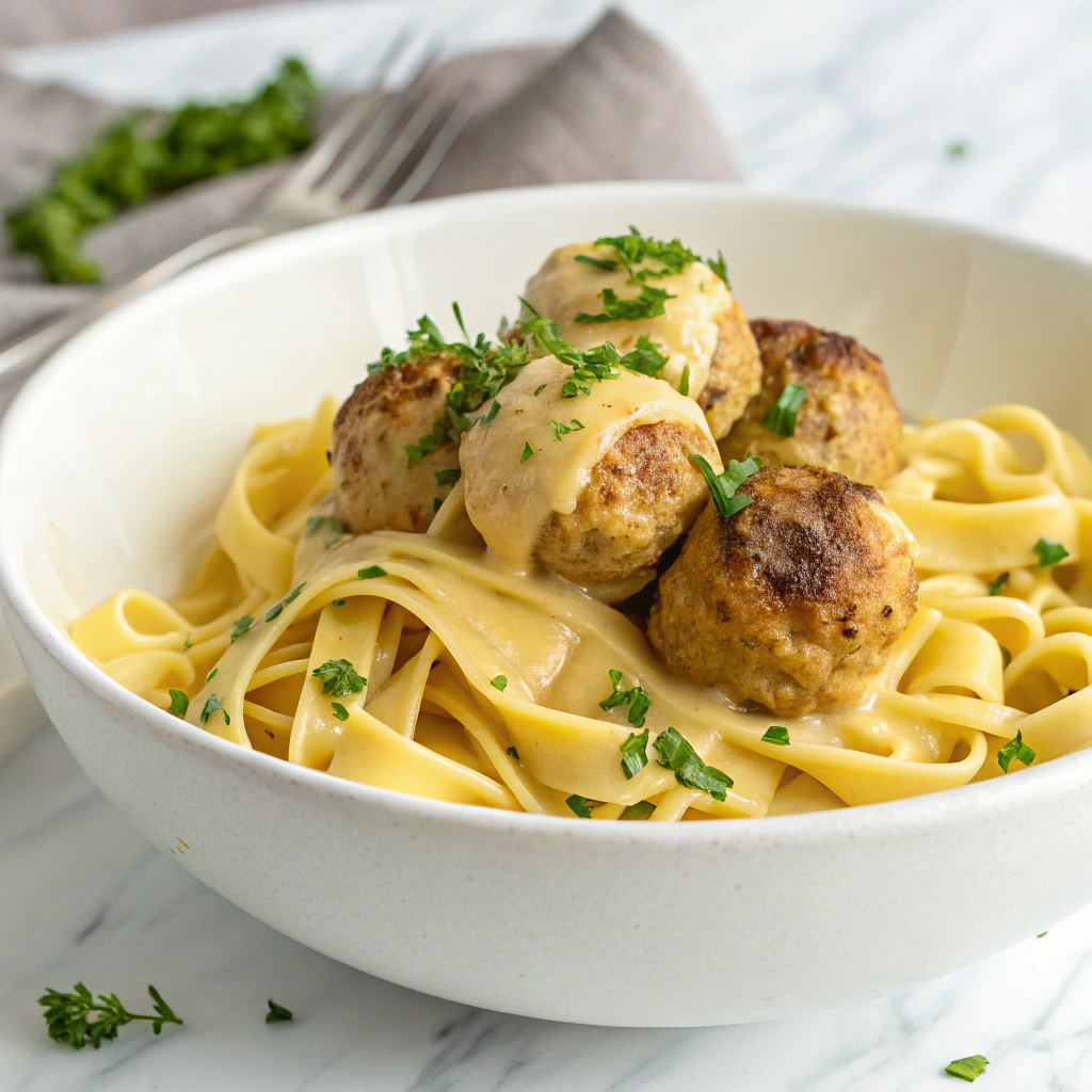 Creamy Swedish Meatball Noodle Bake Recipe - Recipe Image
