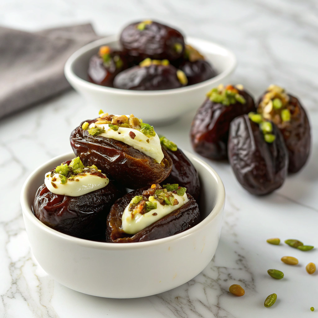 Honey Pistachio Ricotta Stuffed Dates Recipe - Recipe Image