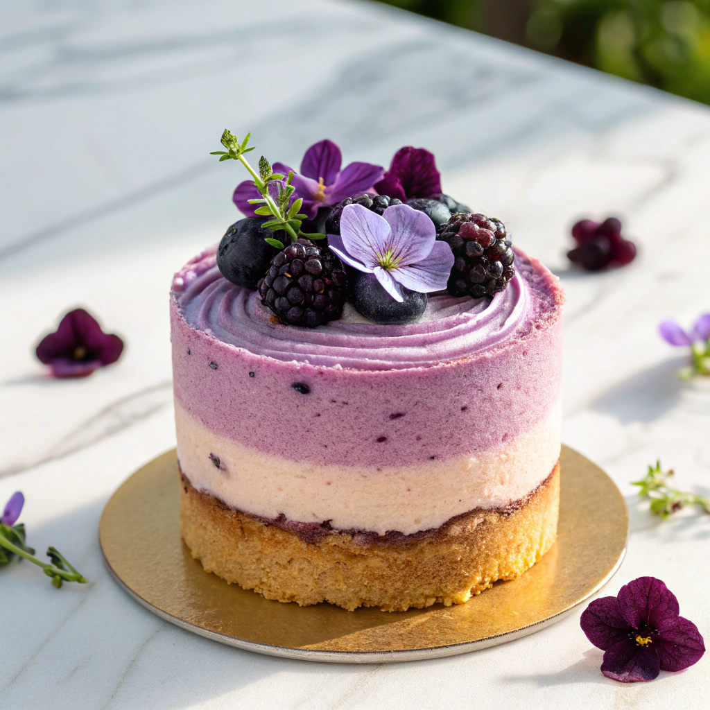 Luscious Blackberry Lavender Cheesecakes Recipe - Recipe Image
