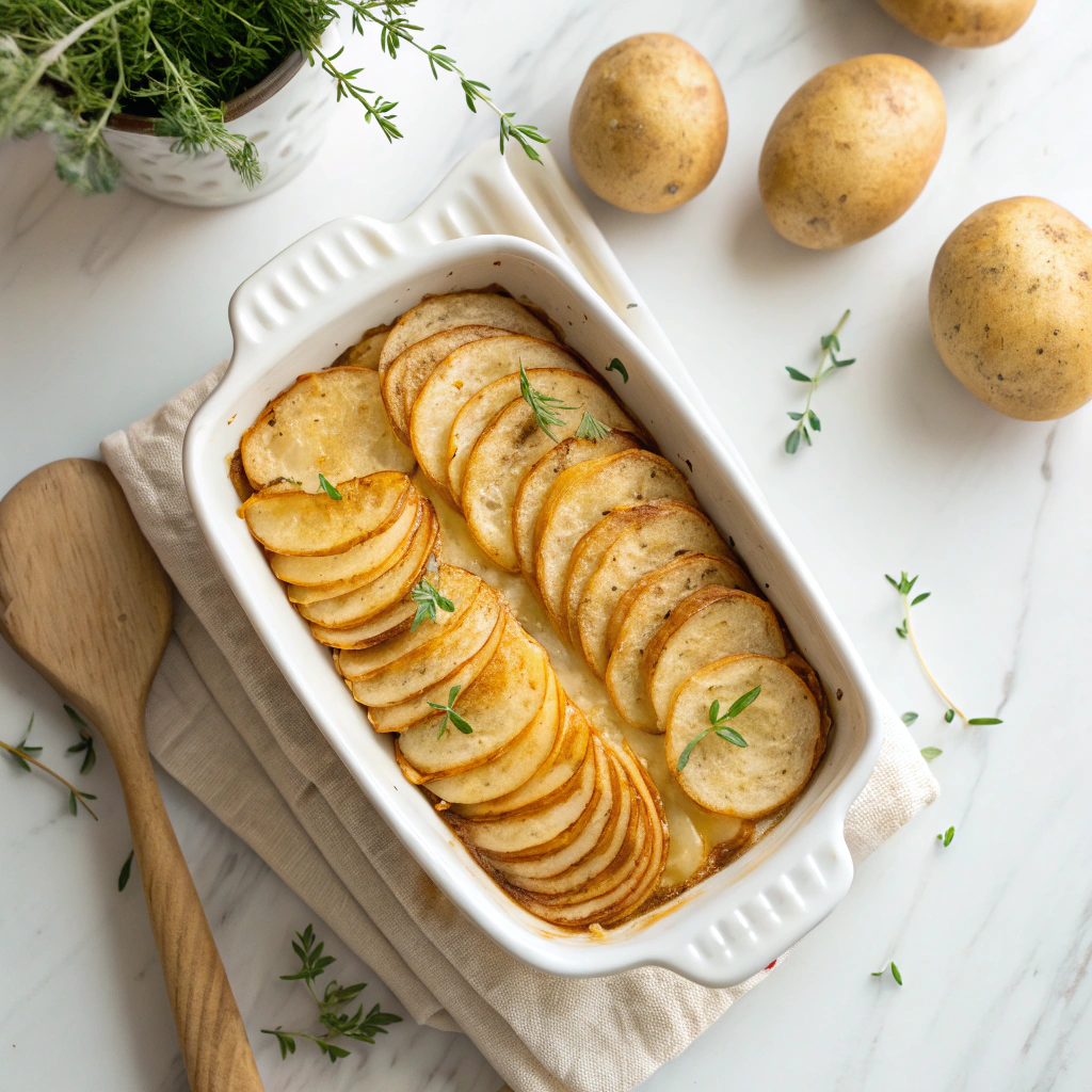 Cheesy Garlic Herb Roasted Potatoes Recipe - Recipe Image
